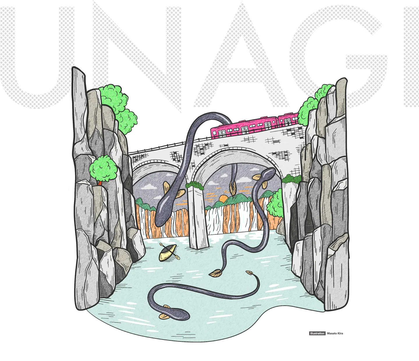 イラスト：#03 天然うなぎ獲り